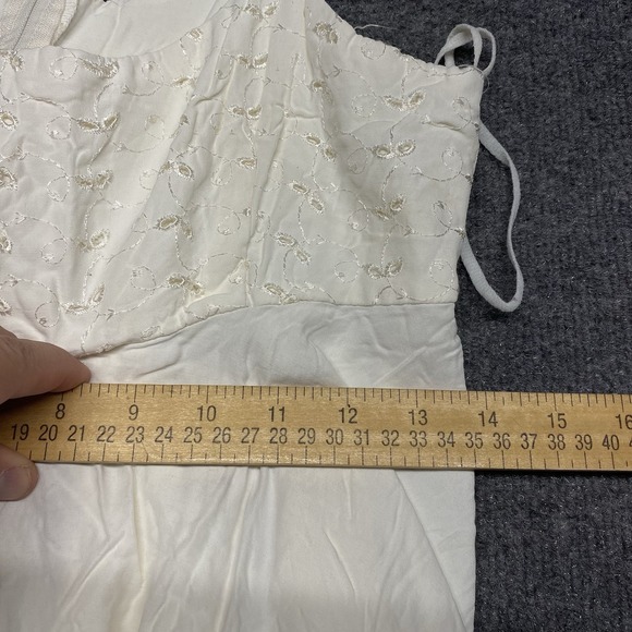 Vintage Breakin' Loose Made in USA Slip Mini Dress Womens 7/8 Off White Ivory - Picture 7 of 14